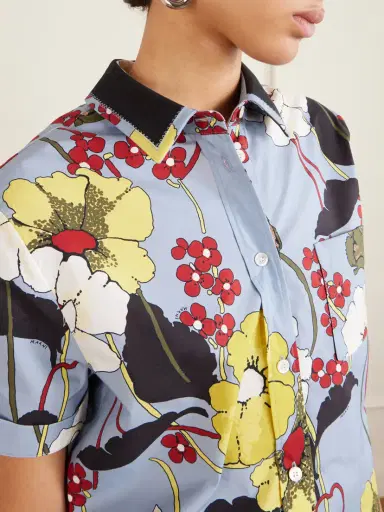 Marni Cropped Floral-print Cotton-poplin Shirt | Thumbnail 4 Marni Cropped Floral-print Cotton-poplin Shirt | Thumbnail 4