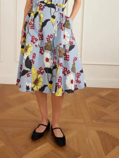 Marni Paneled Floral-print Cotton-poplin Midi Skirt | Thumbnail 3 Marni Paneled Floral-print Cotton-poplin Midi Skirt | Thumbnail 3