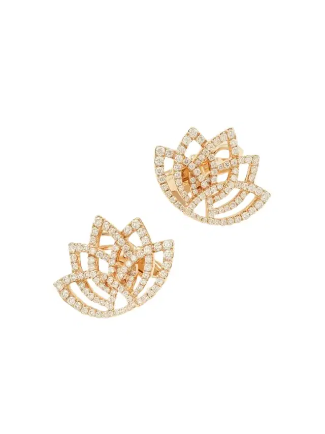 Garrard Blossom 14-karat Rose Gold And Diamond Earrings