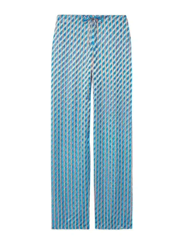 Devoré-satin Straight-leg Pants