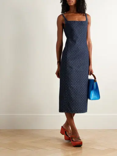 Dries Van Noten Printed Denim Midi Dress | Thumbnail 2 Dries Van Noten Printed Denim Midi Dress | Thumbnail 2
