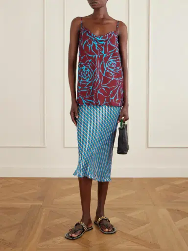 Dries Van Noten Draped Floral-print Satin-crepe Camisole | Thumbnail 2