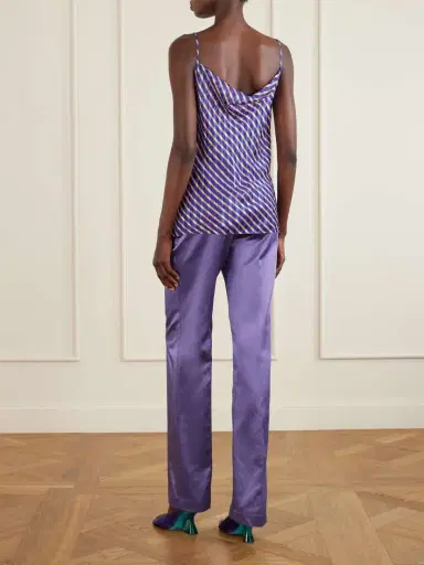 Dries Van Noten Draped Striped Devoré-satin Camisole | Thumbnail 4 Dries Van Noten Draped Striped Devoré-satin Camisole | Thumbnail 4