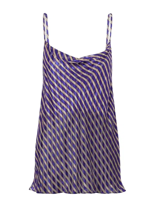 Draped Striped Devoré-satin Camisole