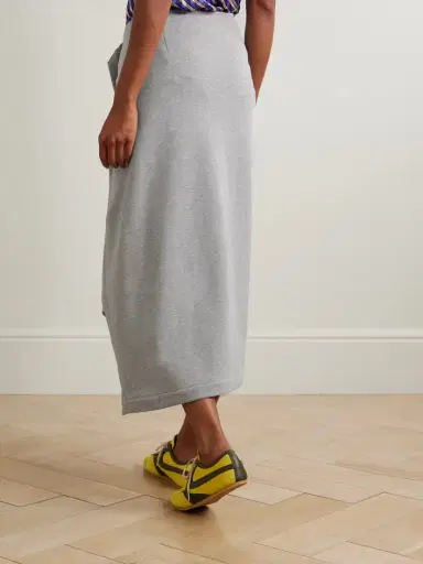 Dries Van Noten Gathered Ruffled Asymmetric Cotton-jersey Midi Skirt | Thumbnail 4