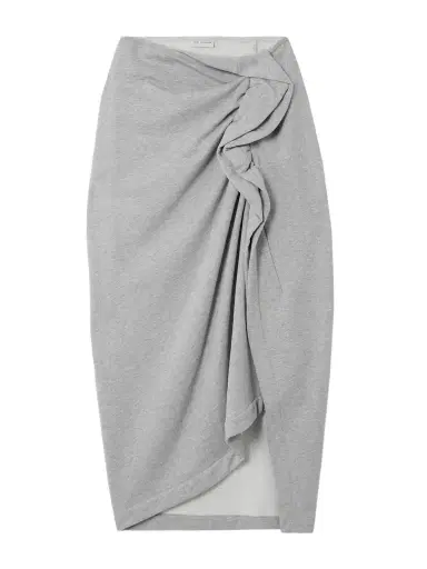 Dries Van Noten Gathered Ruffled Asymmetric Cotton-jersey Midi Skirt | Thumbnail 1