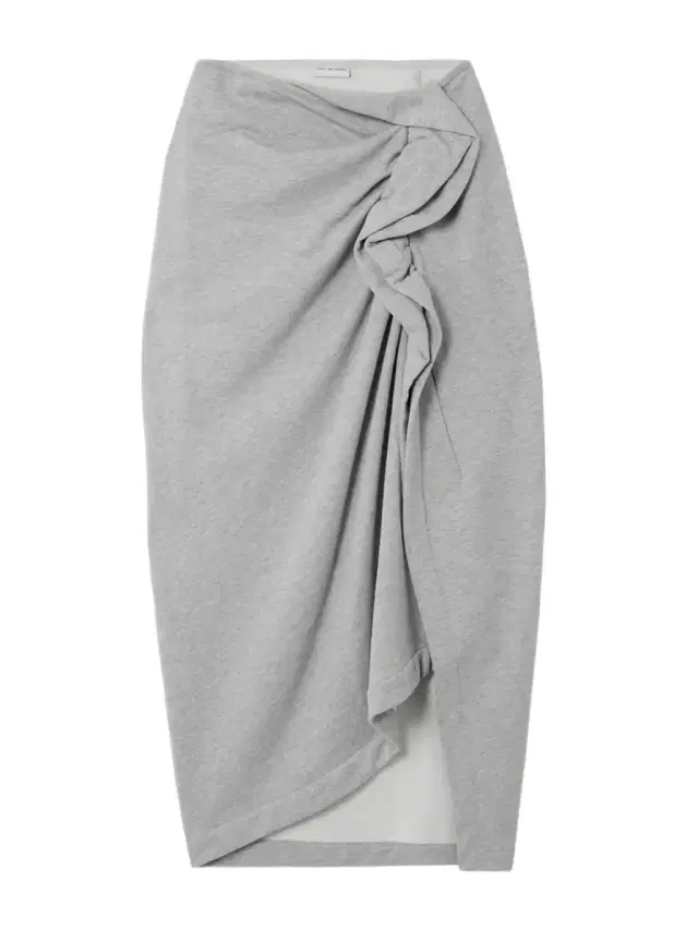 Gathered Ruffled Asymmetric Cotton-jersey Midi Skirt