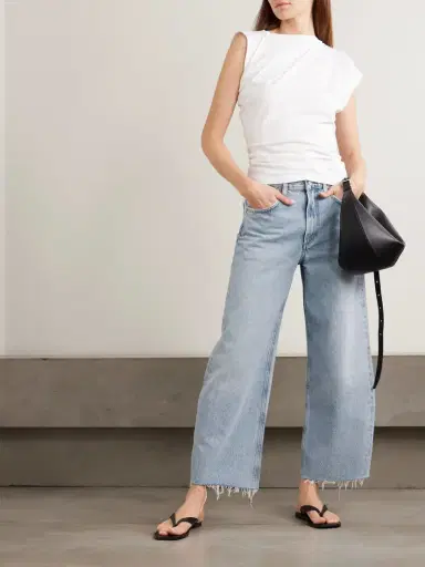 AGOLDE Low Curve Fray High-rise Wide-leg Jeans | Thumbnail 2