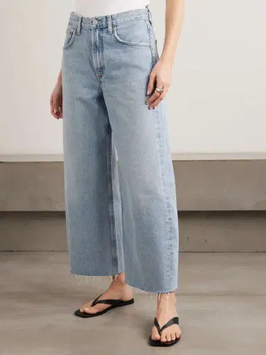 AGOLDE Low Curve Fray High-rise Wide-leg Jeans | Thumbnail 3
