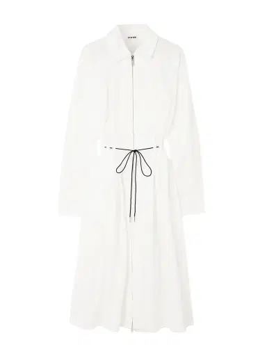 Staud Chi Belted Pleated Cotton-blend Poplin Midi Dress | Thumbnail 1 Staud Chi Belted Pleated Cotton-blend Poplin Midi Dress | Thumbnail 1