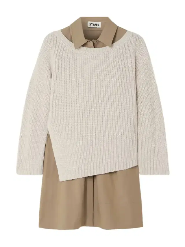 Dane Layered Twill And Wool-blend Mini Dress