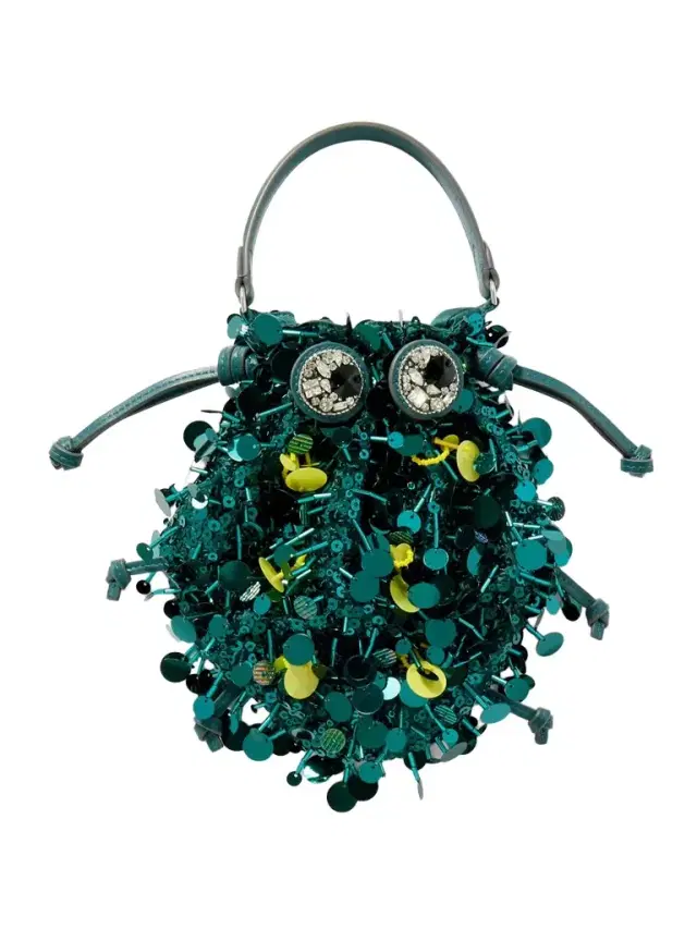 Beetle Embellished Leather-trimmed Clutch