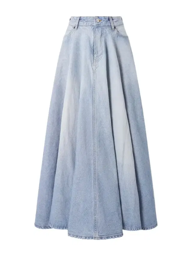 Godet Paneled Denim Maxi Skirt