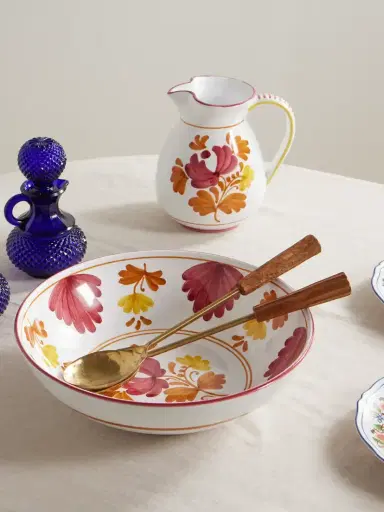 Cabana Blossom Painted Ceramic Salad Bowl | Thumbnail 2
