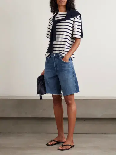 Citizens of Humanity Ayla Frayed Denim Shorts | Thumbnail 2 Citizens of Humanity Ayla Frayed Denim Shorts | Thumbnail 2