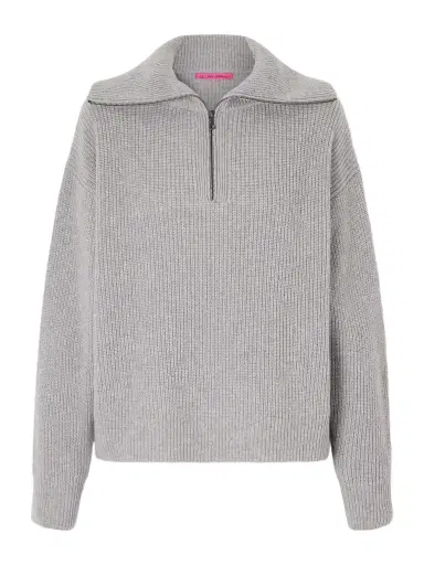 The Elder Statesman Runyon Ribbed Cashmere Turtleneck Half-zip Sweater | Thumbnail 1