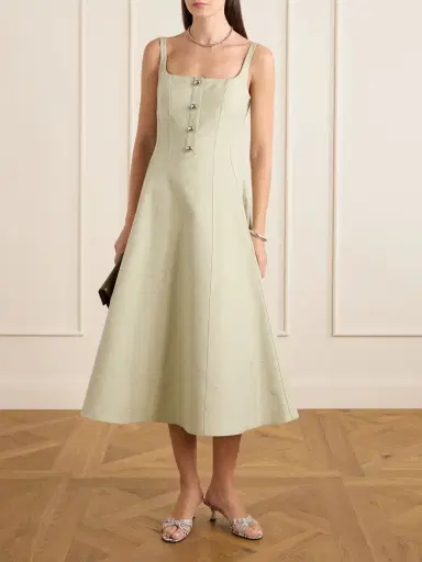 Altuzarra Orrie Button-embellished Cotton-blend Midi Dress | Thumbnail 2 Altuzarra Orrie Button-embellished Cotton-blend Midi Dress | Thumbnail 2