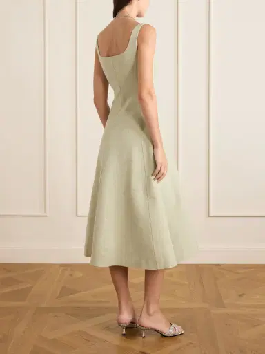 Altuzarra Orrie Button-embellished Cotton-blend Midi Dress | Thumbnail 3 Altuzarra Orrie Button-embellished Cotton-blend Midi Dress | Thumbnail 3