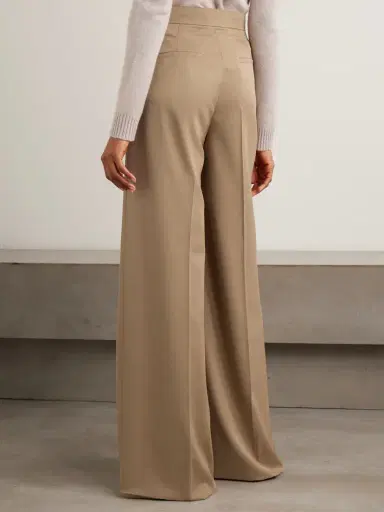 Max Mara Quorum Pleated Wool-twill Wide-leg Pants | Thumbnail 4 Max Mara Quorum Pleated Wool-twill Wide-leg Pants | Thumbnail 4