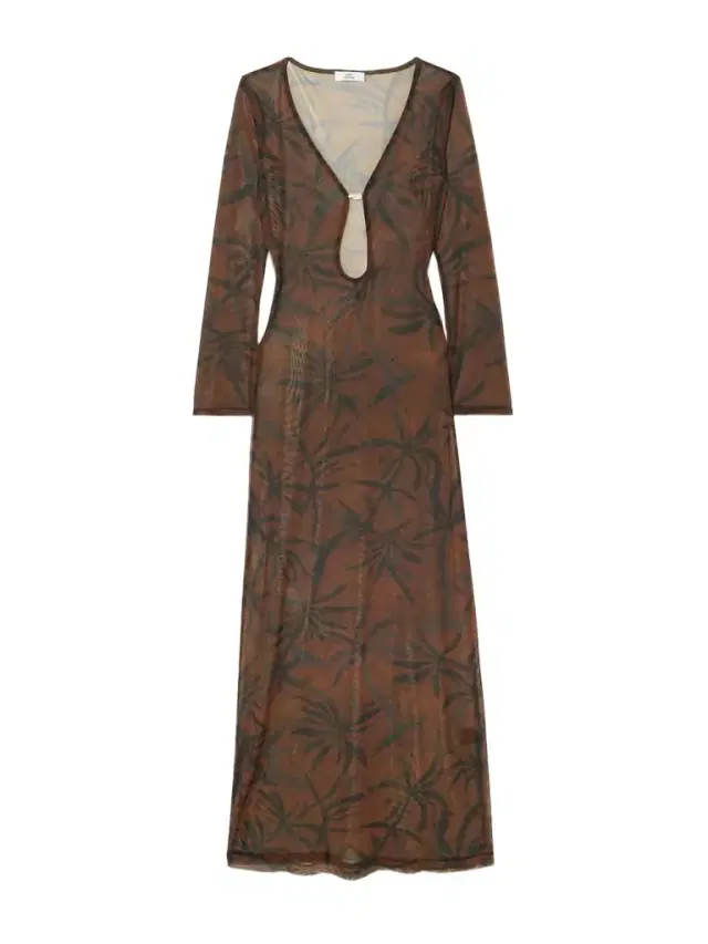 Marina Pearl-embellished Printed Stretch-tulle Coverup