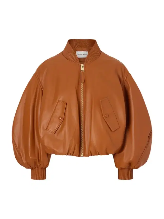 Padded Leather Bomber Jacket