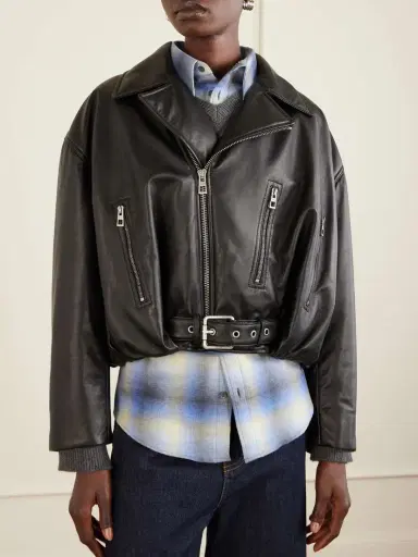 Loewe Cropped Buckled Leather Biker Jacket | Thumbnail 3