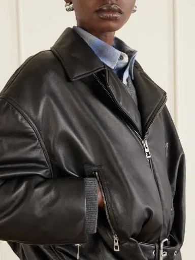 Loewe Cropped Buckled Leather Biker Jacket | Thumbnail 5