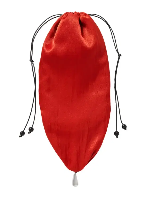 Teardrop Embellished Satin Drawstring Pouch