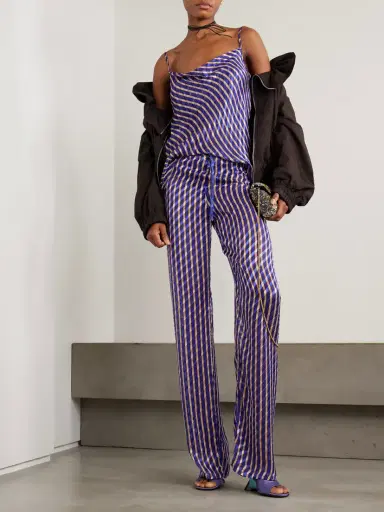 Dries Van Noten Stroped Devoré-velvet Straight-leg Pants | Thumbnail 2