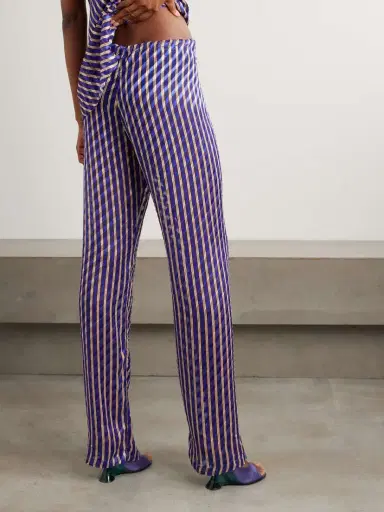 Dries Van Noten Stroped Devoré-velvet Straight-leg Pants | Thumbnail 3