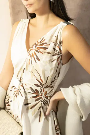 Brunello Cucinelli Abstract Dahlia Dress | Thumbnail 3 Brunello Cucinelli Abstract Dahlia Dress | Thumbnail 3