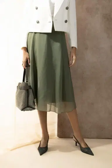 Brunello Cucinelli Crispy Aline Skirt | Thumbnail 3