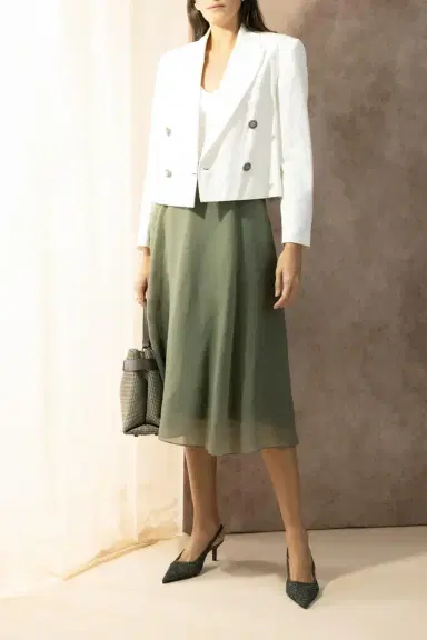 Brunello Cucinelli Cropped Double Breasted Jacket | Thumbnail 2