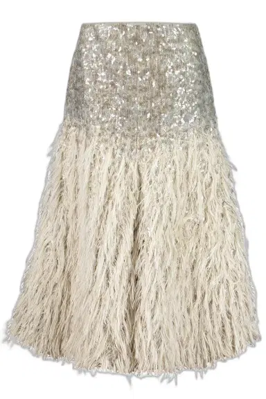 Brunello Cucinelli Degrade Embellished Fit Flare Midi Skirt | Thumbnail 1