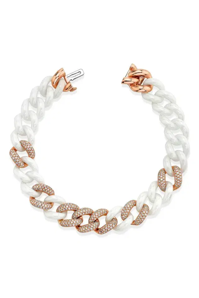 Diamod Seven link White Bracelet