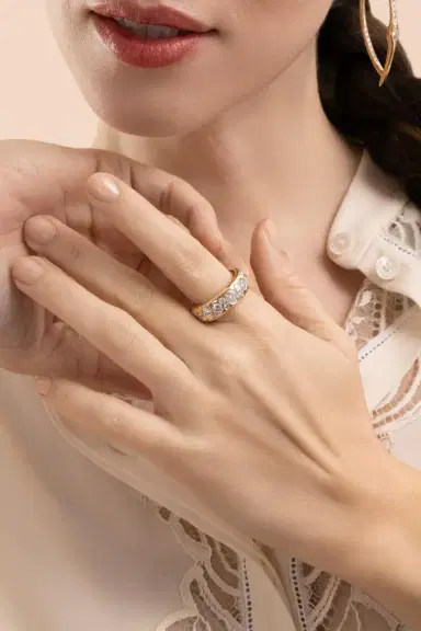 Uniform Object Diamond Mega Stone Gauge Ring | Thumbnail 4