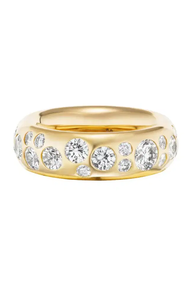 Uniform Object Diamond Mega Stone Gauge Ring