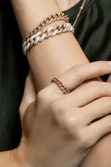 SHAY JEWELRY Diamond Mini Link Ring | Thumbnail 6 SHAY JEWELRY Diamond Mini Link Ring | Thumbnail 6