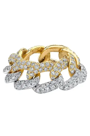 SHAY JEWELRY Diamond Two Tone Essential Link Ring | Thumbnail 1
