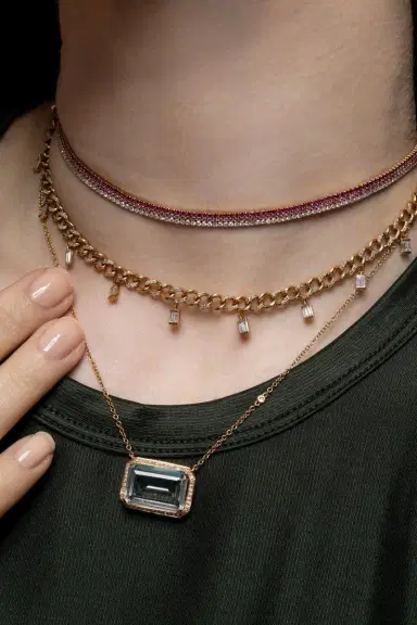 SHAY JEWELRY Diamond White Topaz Portrait Necklace | Thumbnail 4