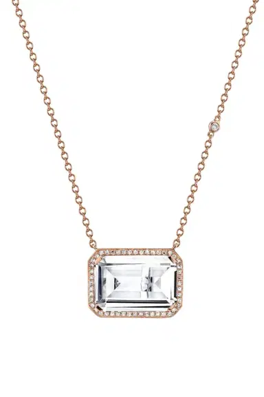 SHAY JEWELRY Diamond White Topaz Portrait Necklace | Thumbnail 1