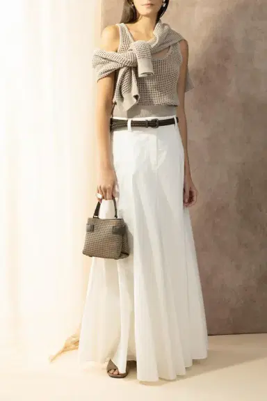 Brunello Cucinelli Fit Flare Maxi Skirt | Thumbnail 2