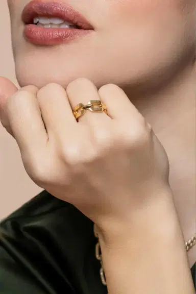 SHAY JEWELRY Flat Geo Link ring | Thumbnail 2