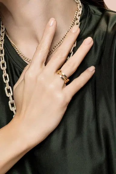 SHAY JEWELRY Flat Geo Link ring | Thumbnail 4