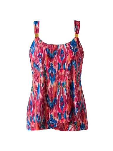 Miraclesuit Swim Women's Ikat Dorado Dazzle Printed Tankini Top - Size 18 | Thumbnail 1 Miraclesuit Swim Women's Ikat Dorado Dazzle Printed Tankini Top - Size 18 | Thumbnail 1
