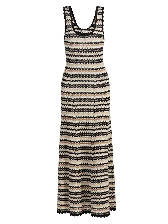 Ramy Brook Women's Livia Zigzag Knit Scoopneck Maxi Dress - Sandstone Chevron