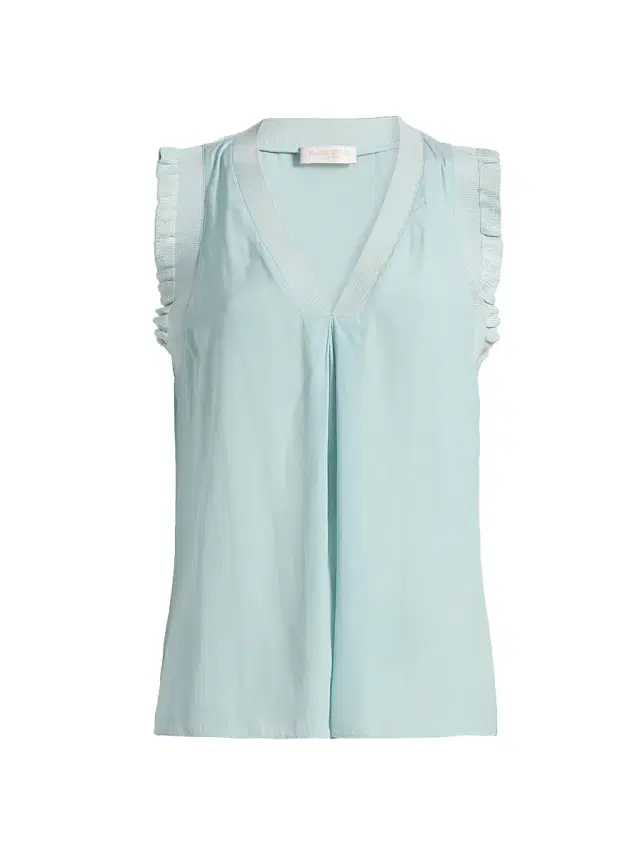 Ramy Brook Women's Zandra Ruffle Sleeveless V-Neck Top - Moonstone Blue