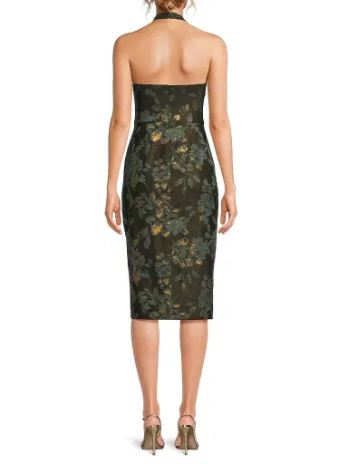 Aidan Mattox Women's Metallic Jacquard Halter Midi-Dress - Cool Mint | Thumbnail 5 Aidan Mattox Women's Metallic Jacquard Halter Midi-Dress - Cool Mint | Thumbnail 5