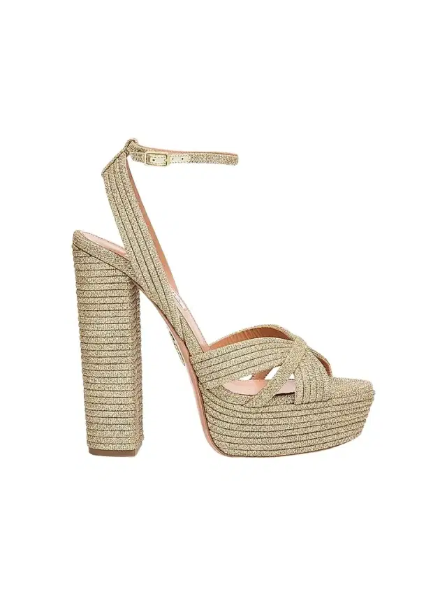 Women's Sundance 140MM Cotton Platform Sandals - Gold