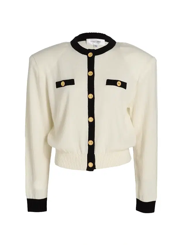 Ronny Kobo Women's Gemma Tipped Wool-Cashmere Cardigan - White Black